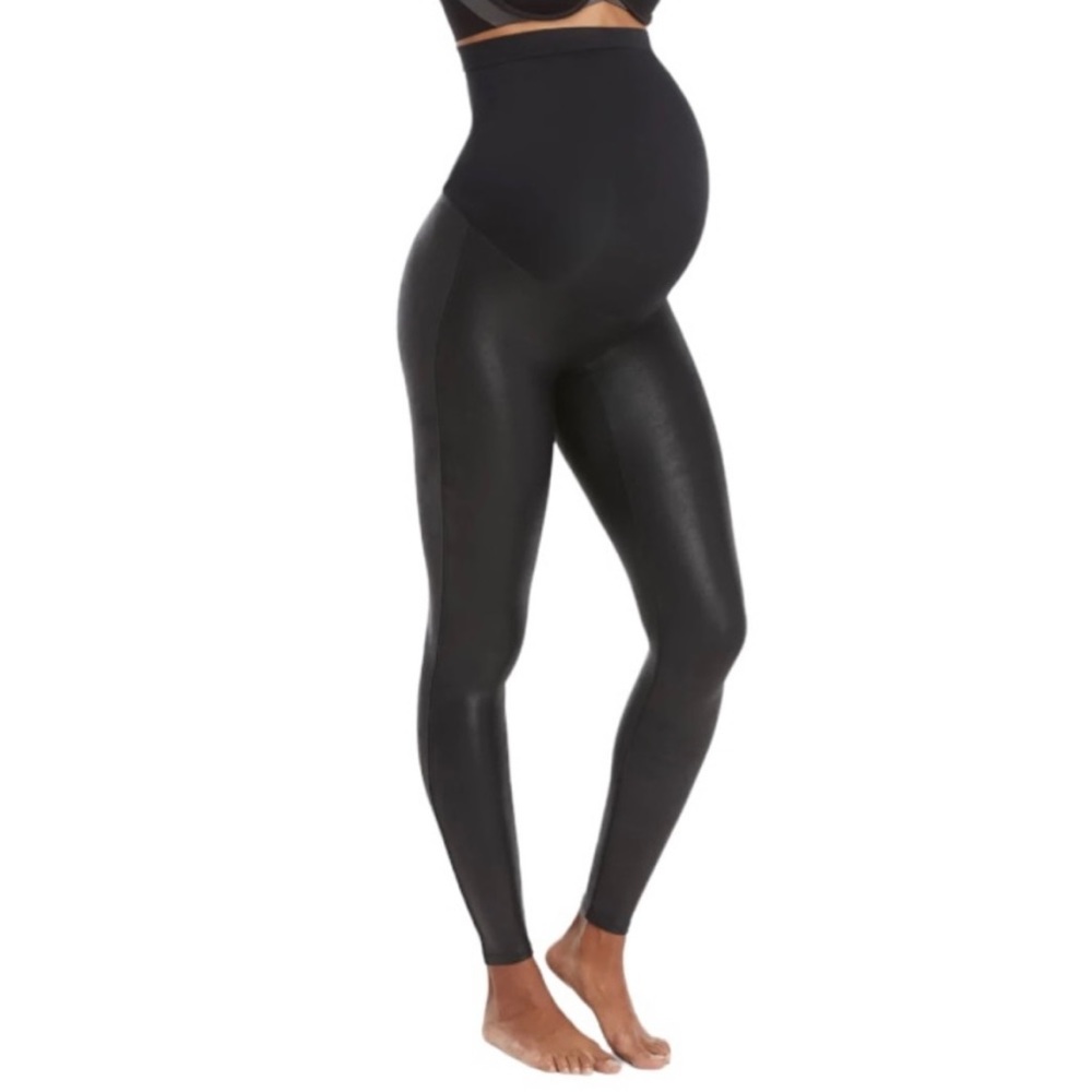 Black large maternity spanx pants